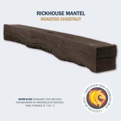 Lexington Hearth Rickhouse 60" Non-Combustible Roasted Chestnut Mantel Shelf Kit
