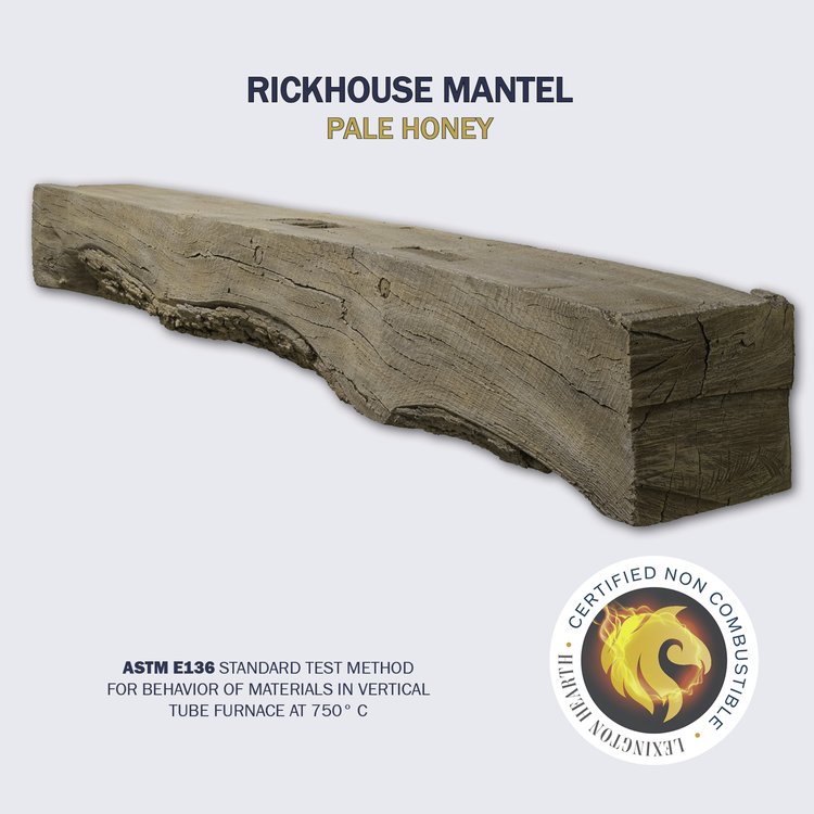 Lexington Hearth Rickhouse 72" Non-Combustible Pale Honey Mantel Shelf Kit