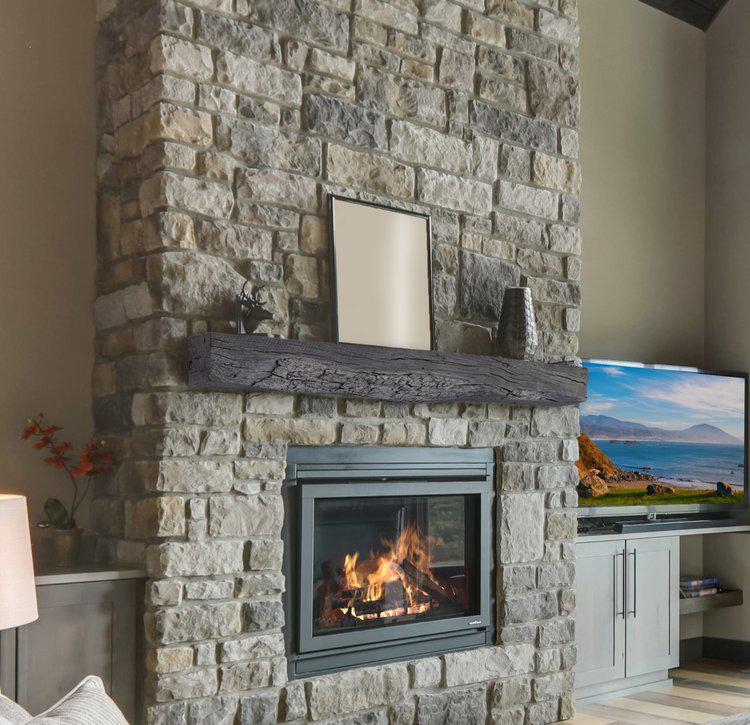 Lexington Hearth Rickhouse 72" Non-Combustible Weathered Gray Mantel Shelf Kit