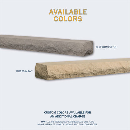 Lexington Hearth Rockface 60" Non-Combustible Turfway Tan Mantel Shelf Kit