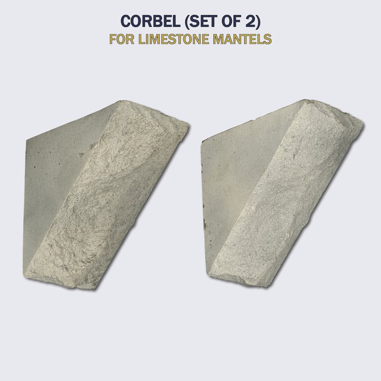 Lexington Hearth Set of 2 Bluegrass Fog Limestone Corbel