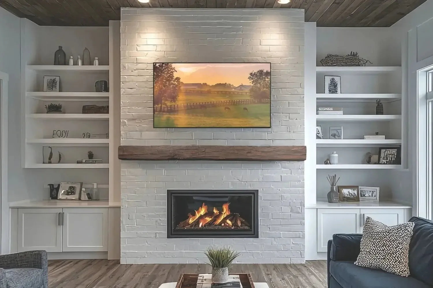 Lexington Hearth Smokehouse 80" Non-Combustible Maduro Finish Mantel