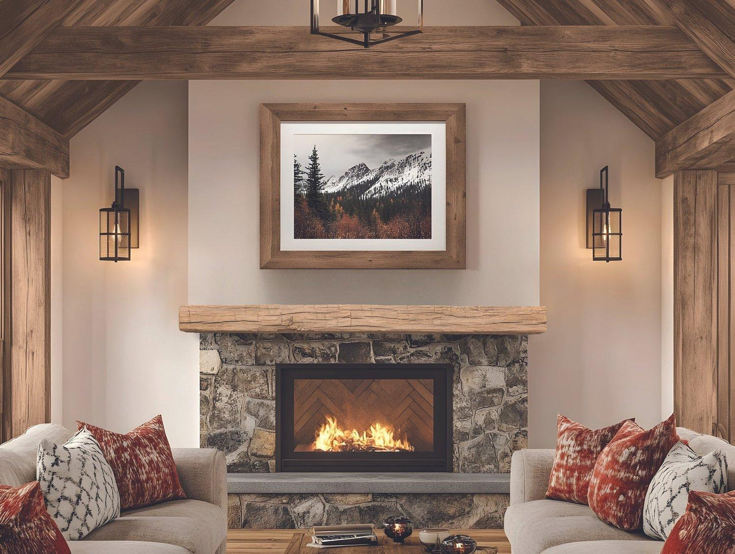 Lexington Hearth Smokehouse 80" Non-Combustible Pale Honey Finish Mantel