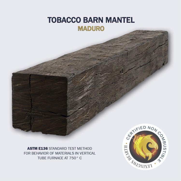 Lexington Hearth Tobacco Barn 60" Non-Combustible Maduro Mantel Shelf Kit