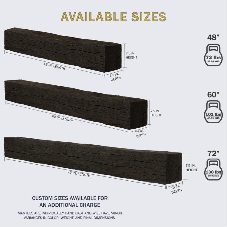Lexington Hearth Tobacco Barn 60" Non-Combustible Maduro Mantel Shelf Kit