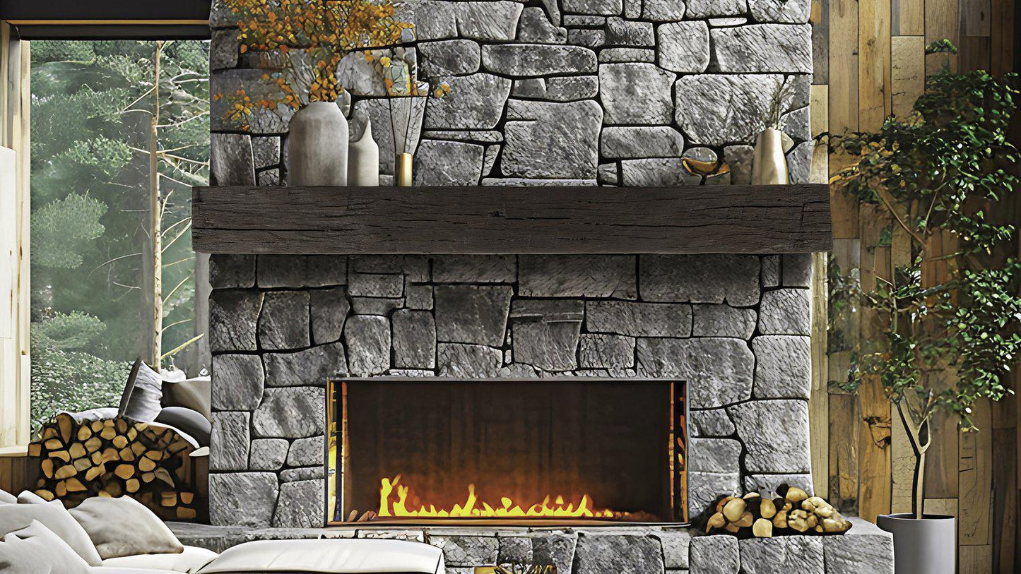Lexington Hearth Tobacco Barn 60" Non-Combustible Roasted Chestnut Mantel Shelf Kit