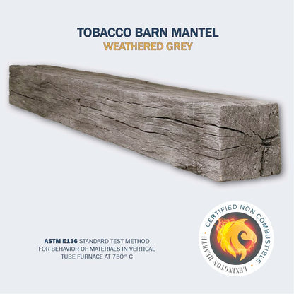 Lexington Hearth Tobacco Barn 60" Non-Combustible Weathered Gray Mantel Shelf Kit