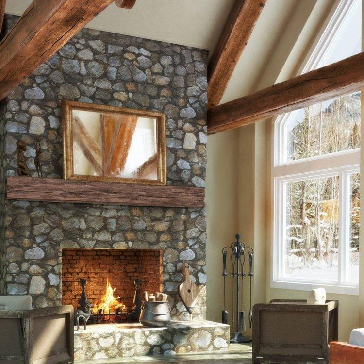 Lexington Hearth Tobacco Barn 72" Non-Combustible Maduro Mantel Shelf Kit