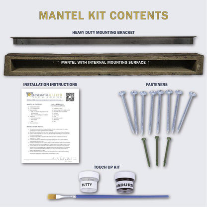 Lexington Hearth Tobacco Barn 72" Non-Combustible Maduro Mantel Shelf Kit