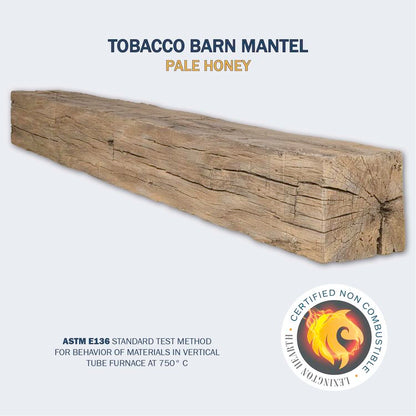 Lexington Hearth Tobacco Barn 72" Non-Combustible Pale Honey Mantel Shelf Kit