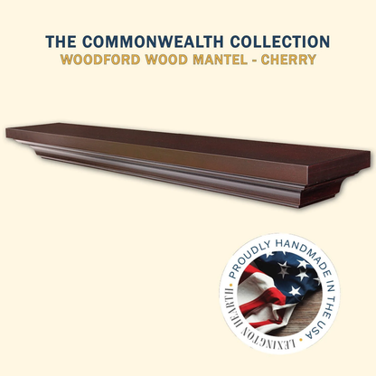 Lexington Hearth Woodford 48" Cherry Wood Mantel Shelf Kit