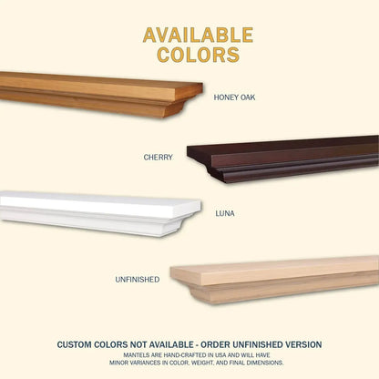 Lexington Hearth Woodford 48" Honey Oak Wood Mantel Shelf Kit