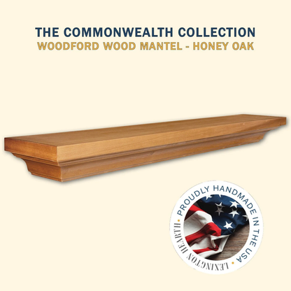 Lexington Hearth Woodford 72" Honey Oak Wood Mantel Shelf Kit