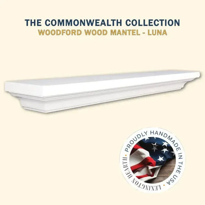 Lexington Hearth Woodford 60" Luna White Wood Mantel Shelf Kit