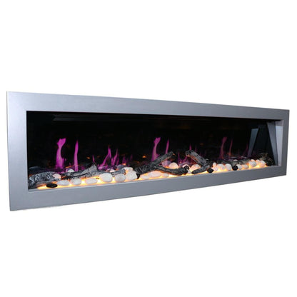 Litedeer 68" Gloria II Push-In Contemporary Smart Linear Built-In Electric Fireplace