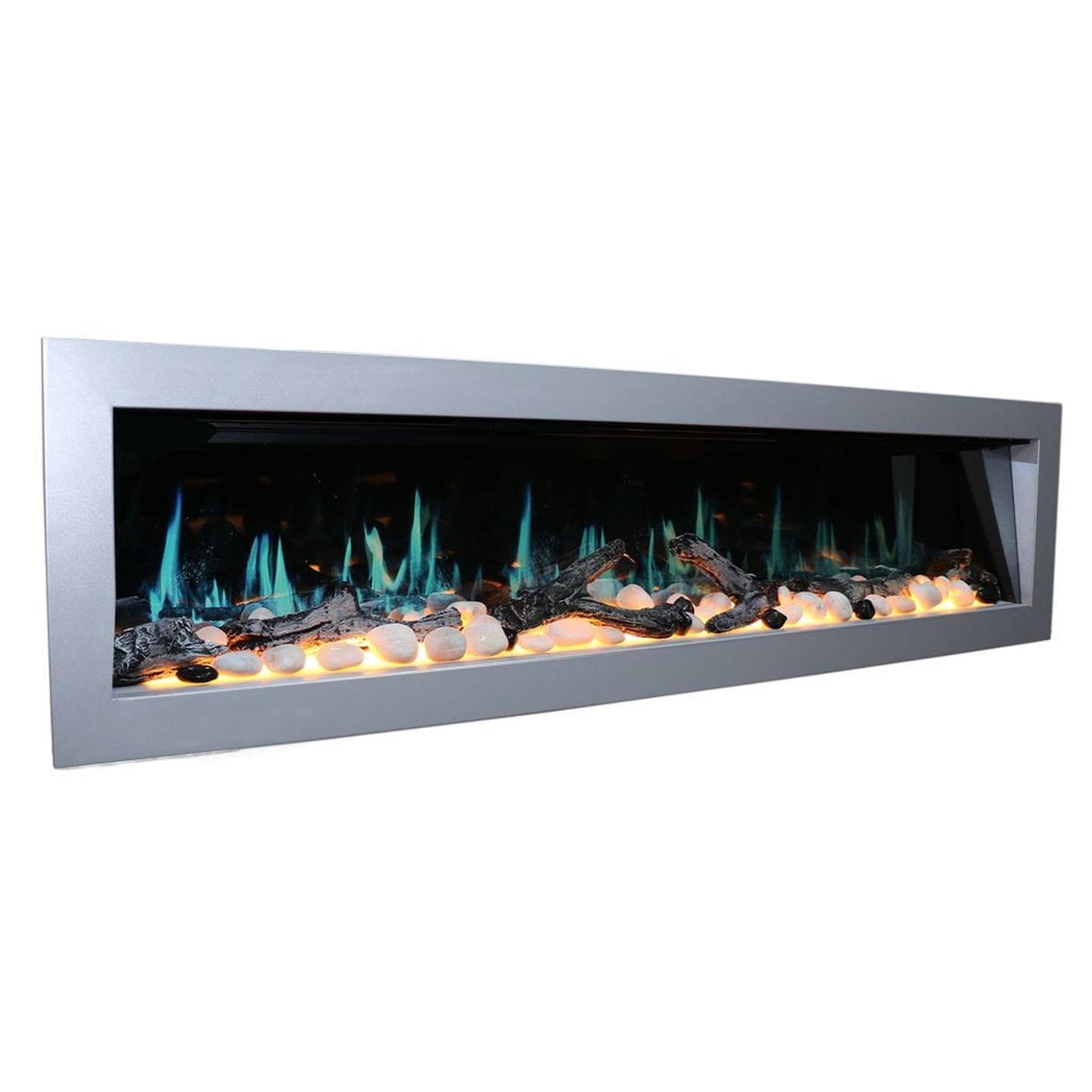 Litedeer 68" Gloria II Push-In Contemporary Smart Linear Built-In Electric Fireplace