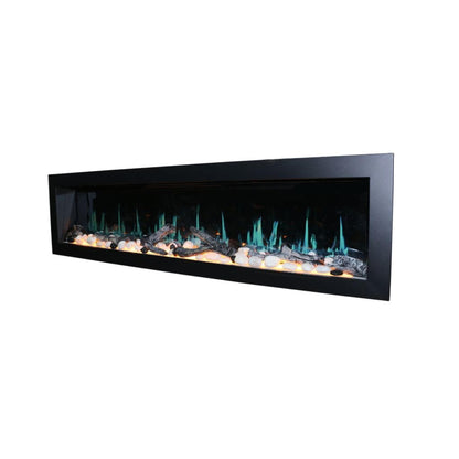 Litedeer 68" Latitude II Push-In Contemporary Smart Linear Built-In Electric Fireplace