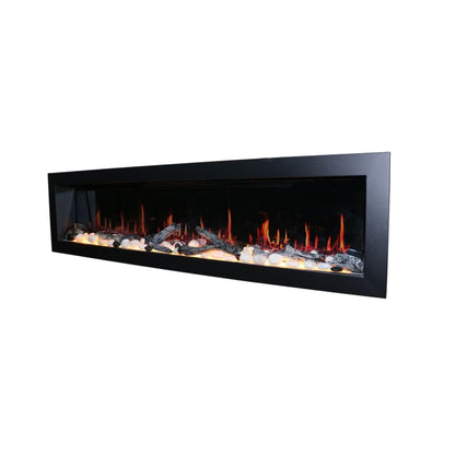 Litedeer 68" Latitude II Push-In Contemporary Smart Linear Built-In Electric Fireplace