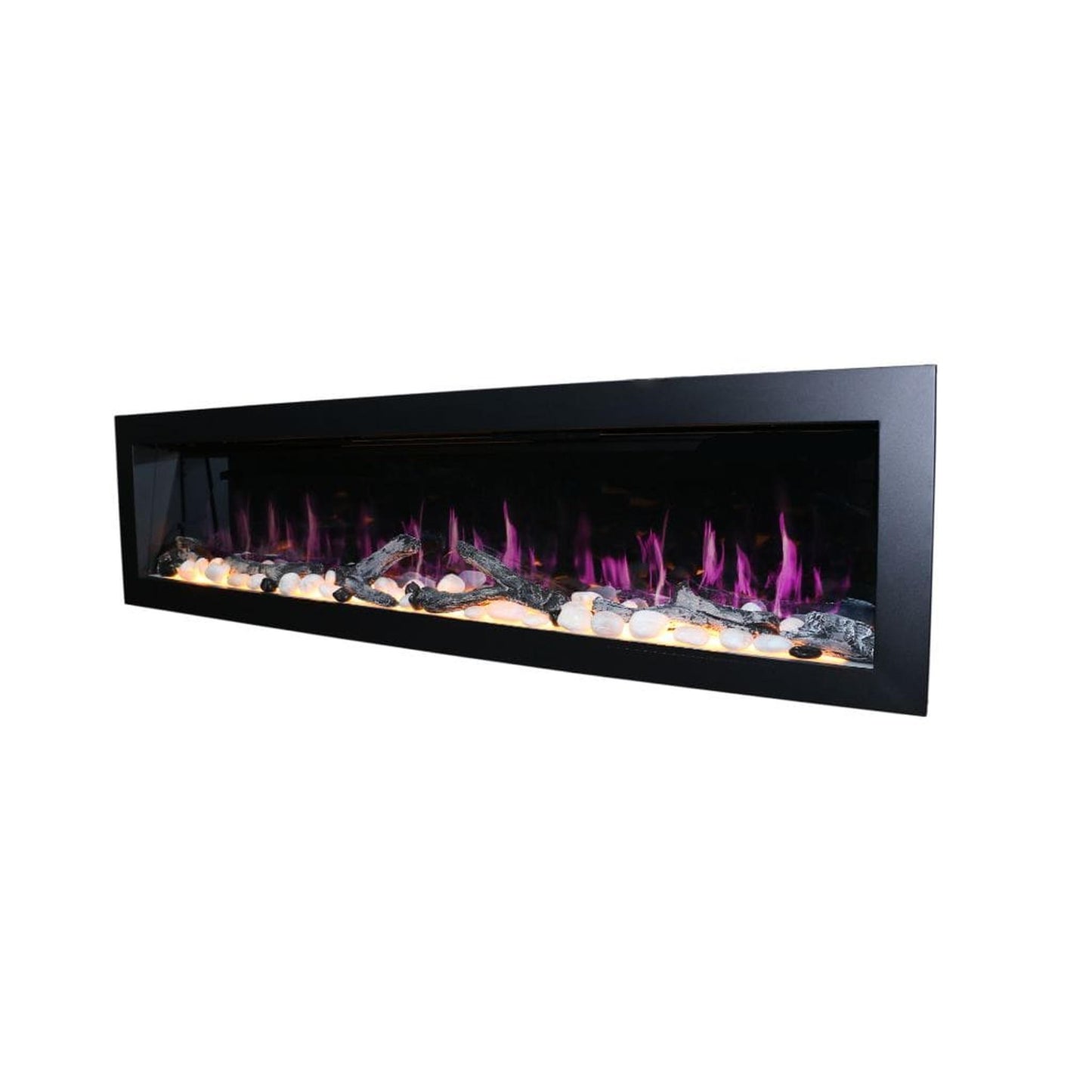 Litedeer 68" Latitude II Push-In Contemporary Smart Linear Built-In Electric Fireplace