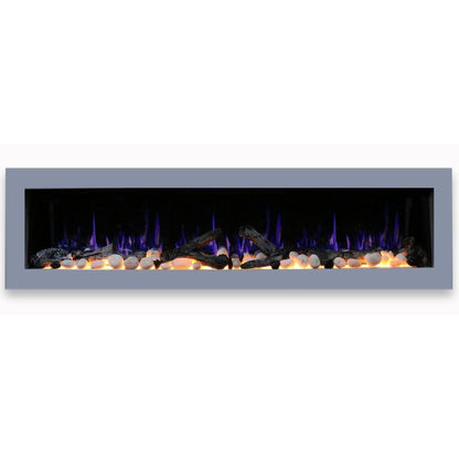 Litedeer 78" Gloria II Push-In Contemporary Smart Linear Built-In Electric Fireplace