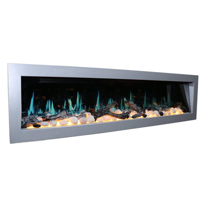 Litedeer 78" Gloria II Push-In Contemporary Smart Linear Built-In Electric Fireplace