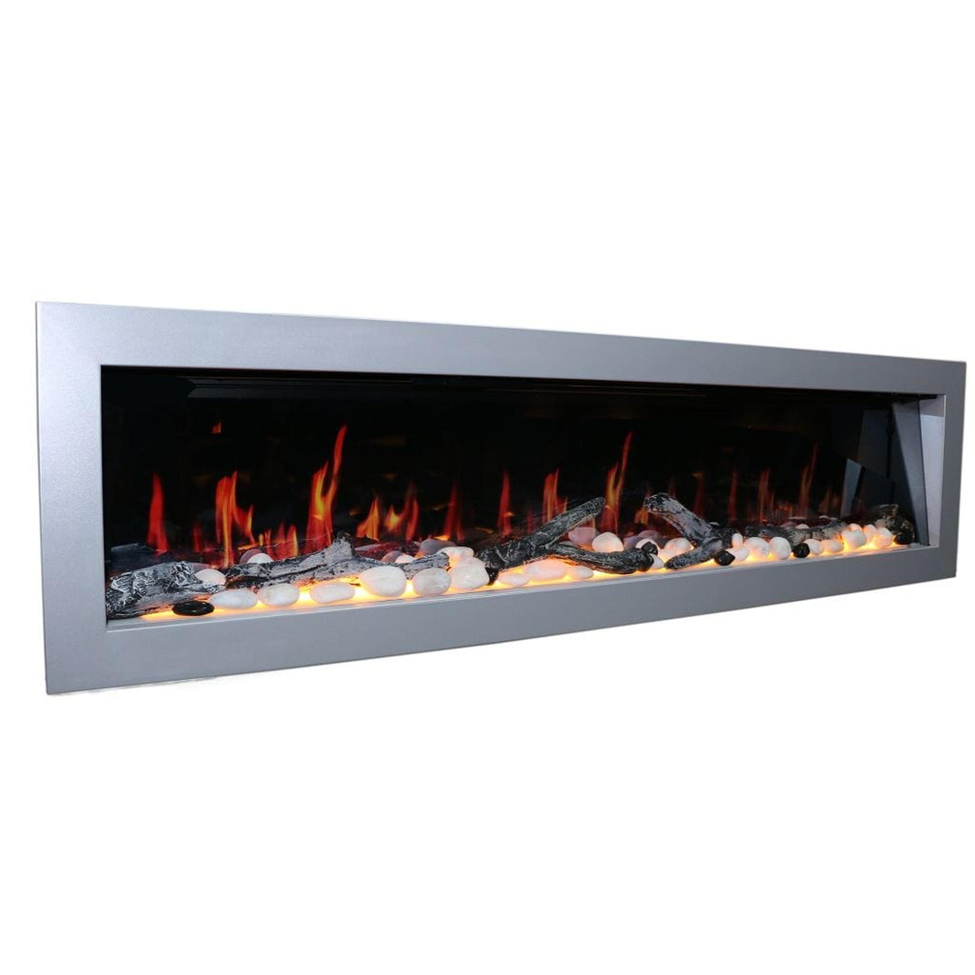 Litedeer 78" Gloria II Push-In Contemporary Smart Linear Built-In Electric Fireplace