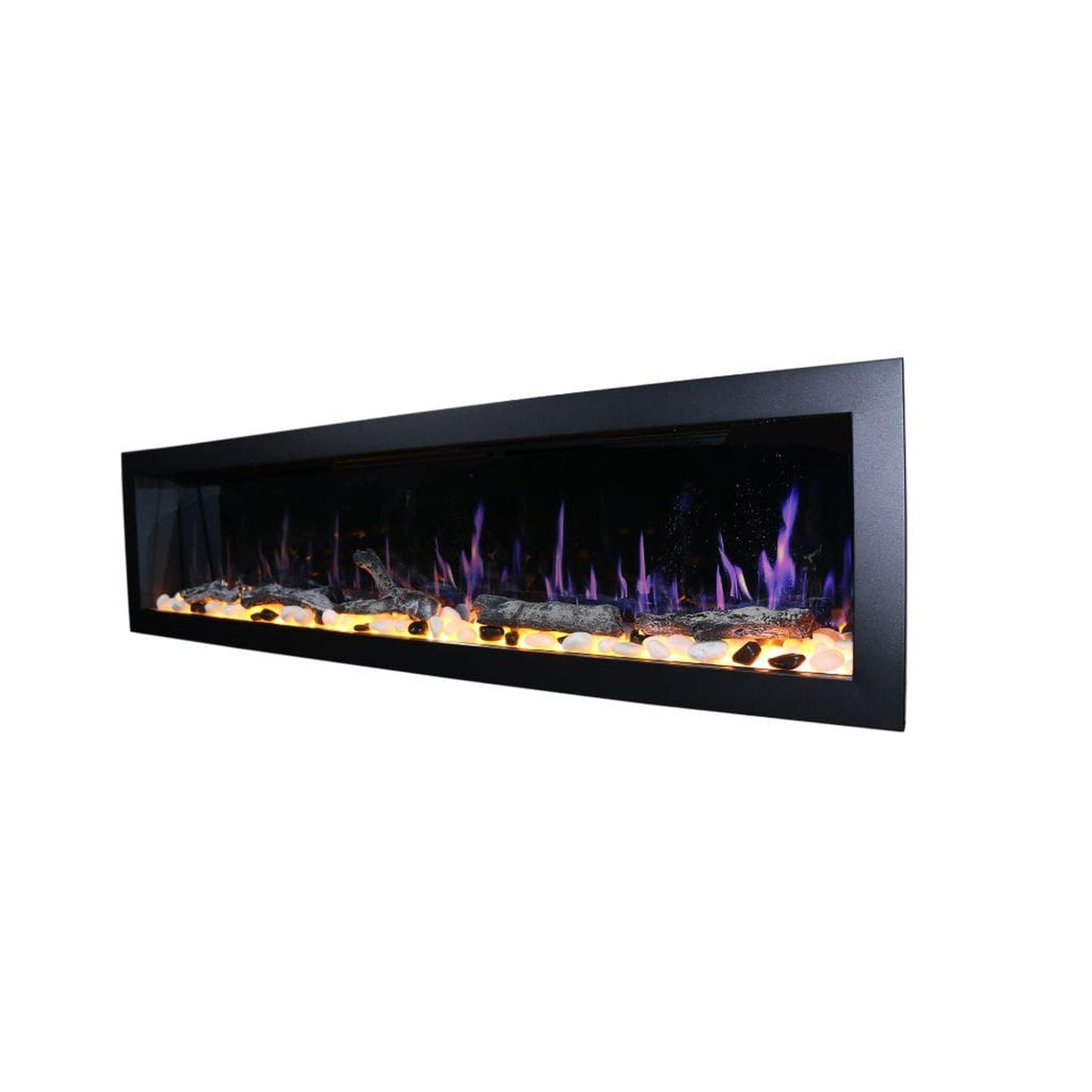Litedeer 78" Latitude II Push-In Contemporary Smart Linear Built-In Electric Fireplace