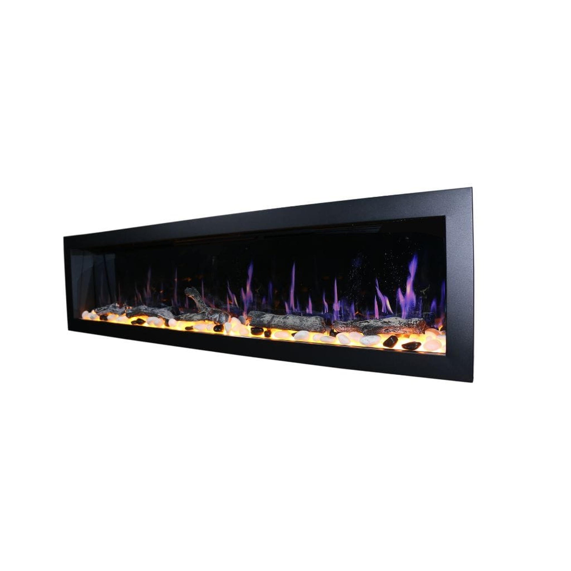 Litedeer 78" Latitude II Push-In Contemporary Smart Linear Built-In Electric Fireplace