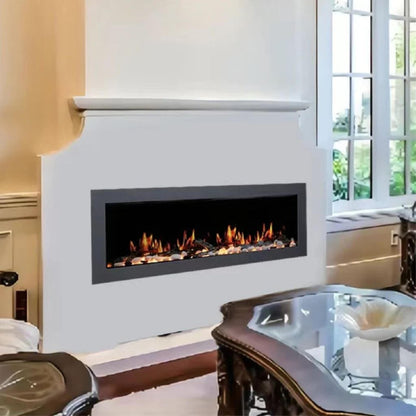 Litedeer 78" Latitude II Push-In Contemporary Smart Linear Built-In Electric Fireplace