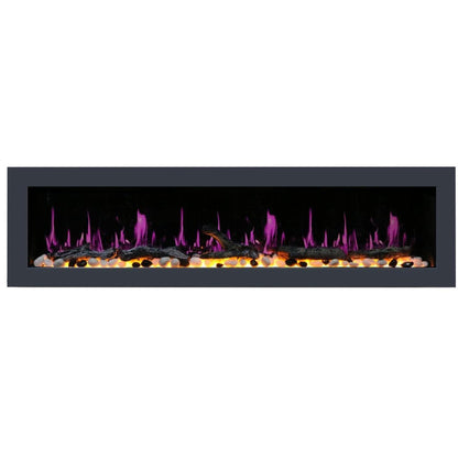 Litedeer 78" Latitude II Push-In Contemporary Smart Linear Built-In Electric Fireplace