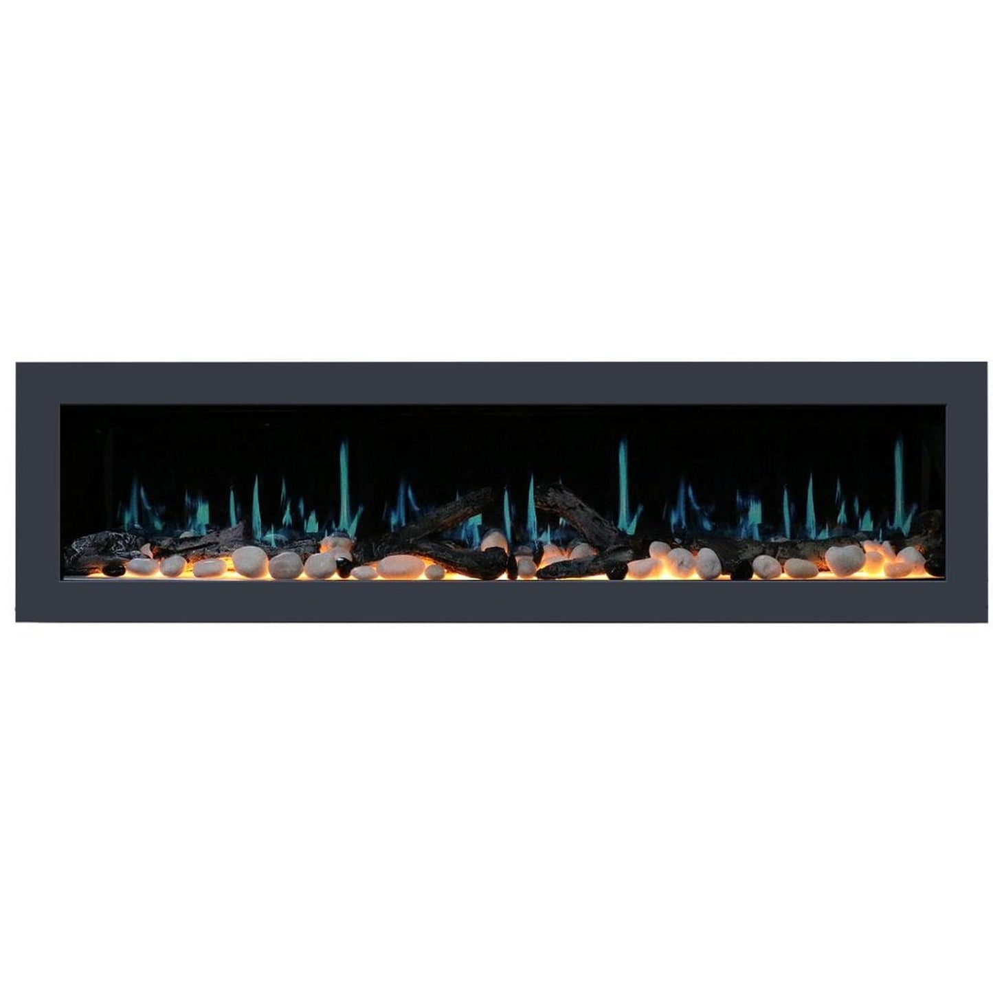 Litedeer 78" Latitude II Push-In Contemporary Smart Linear Built-In Electric Fireplace