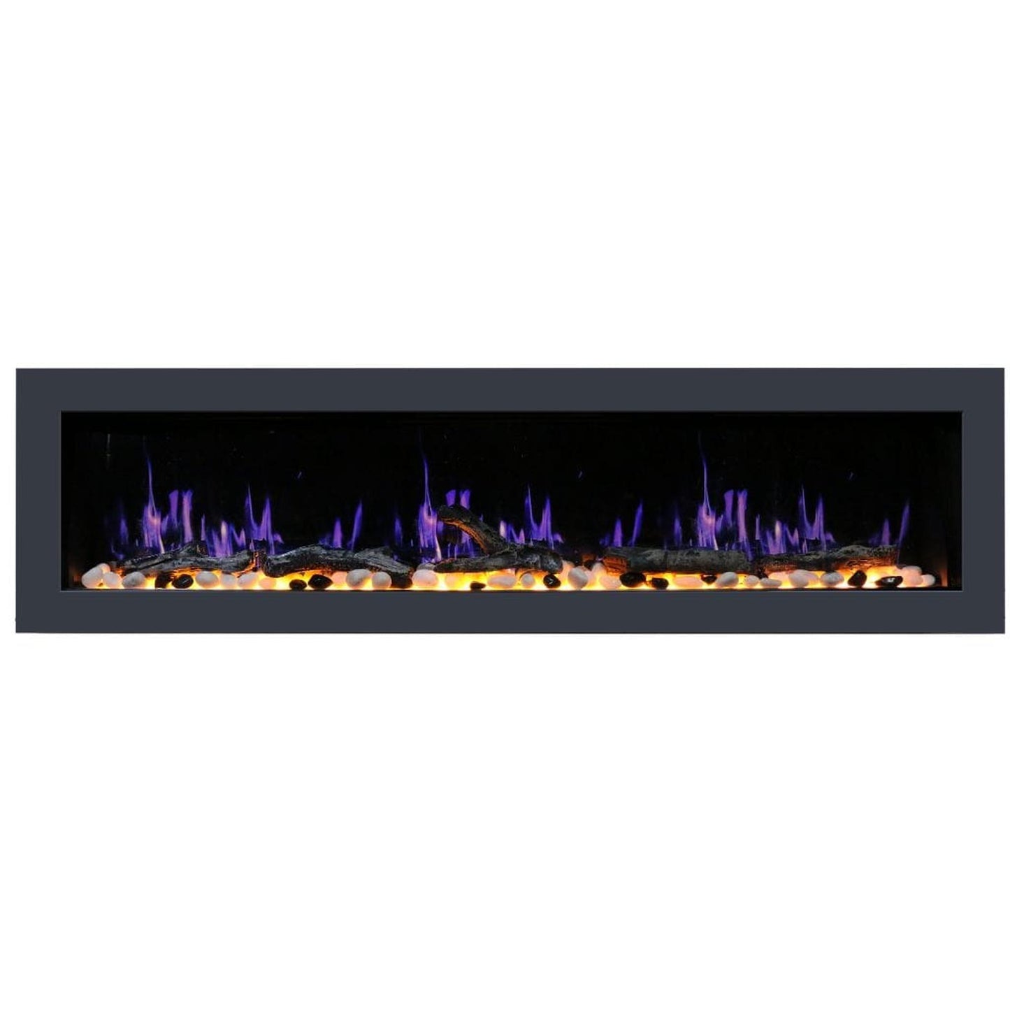 Litedeer 78" Latitude II Push-In Contemporary Smart Linear Built-In Electric Fireplace