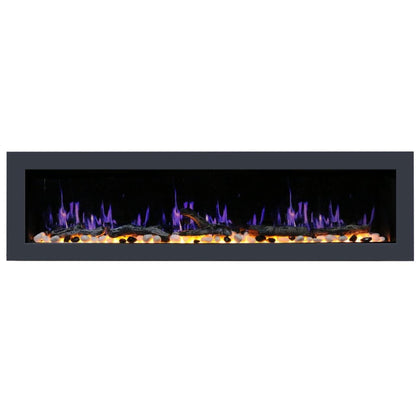 Litedeer 78" Latitude II Push-In Contemporary Smart Linear Built-In Electric Fireplace