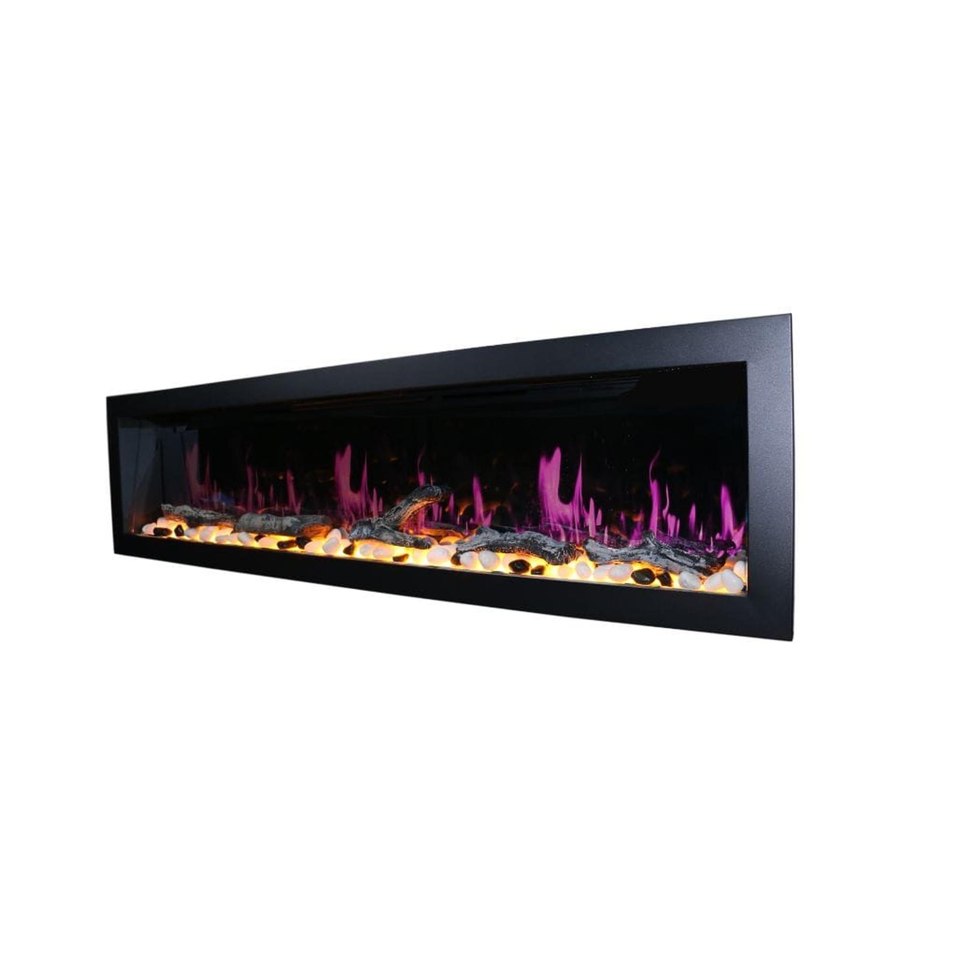 Litedeer 78" Latitude II Push-In Contemporary Smart Linear Built-In Electric Fireplace
