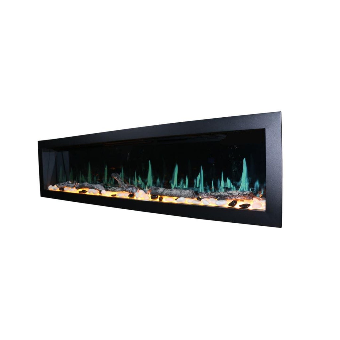 Litedeer 78" Latitude II Push-In Contemporary Smart Linear Built-In Electric Fireplace