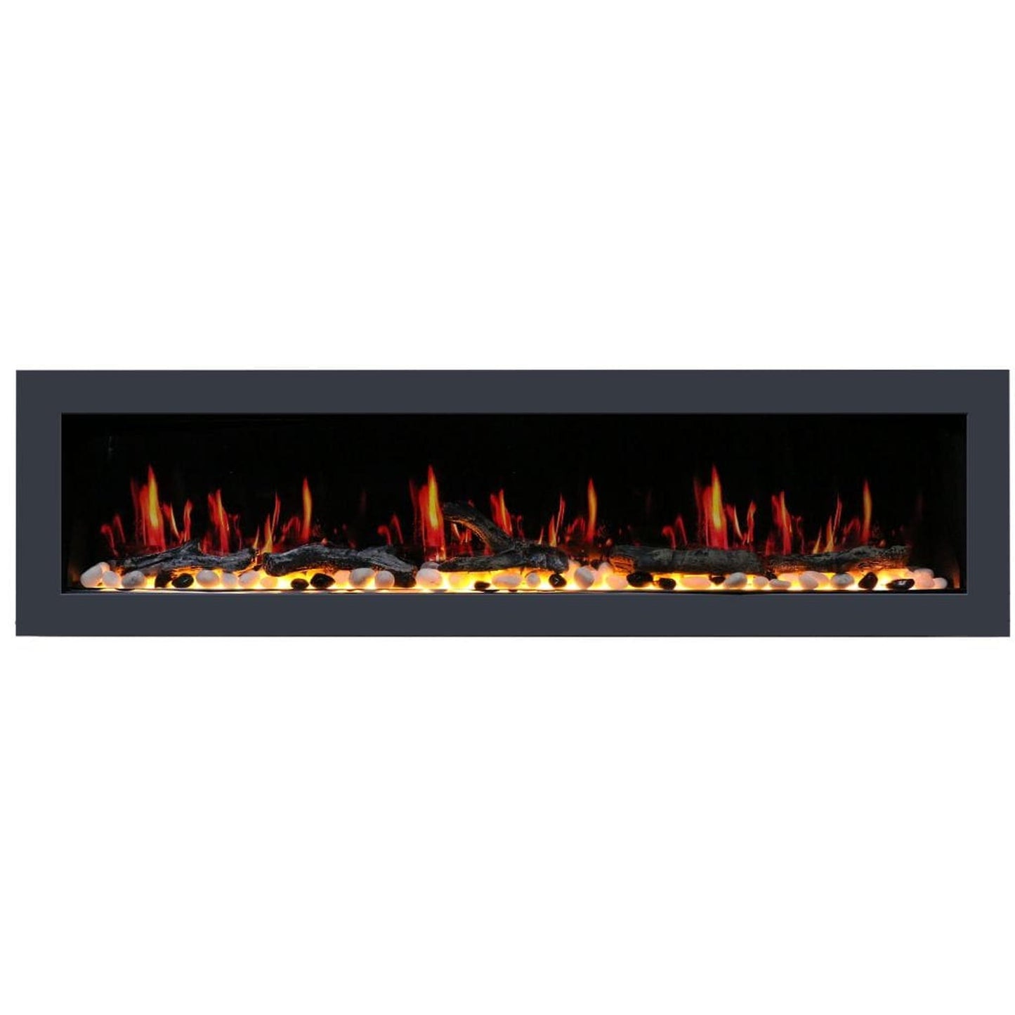 Litedeer 78" Latitude II Push-In Contemporary Smart Linear Built-In Electric Fireplace