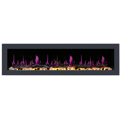 Litedeer 78" Latitude II Push-In Contemporary Smart Linear Vent-Free Built-In Electric Fireplace
