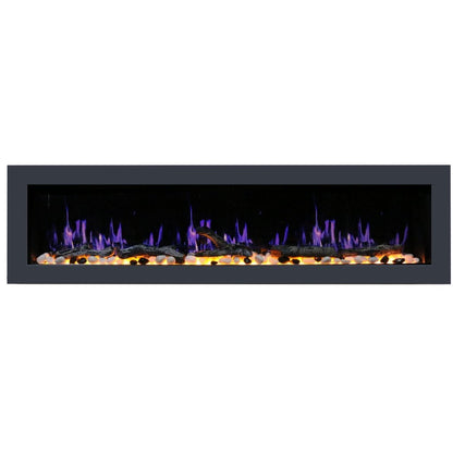 Litedeer 78" Latitude II Push-In Contemporary Smart Linear Vent-Free Built-In Electric Fireplace