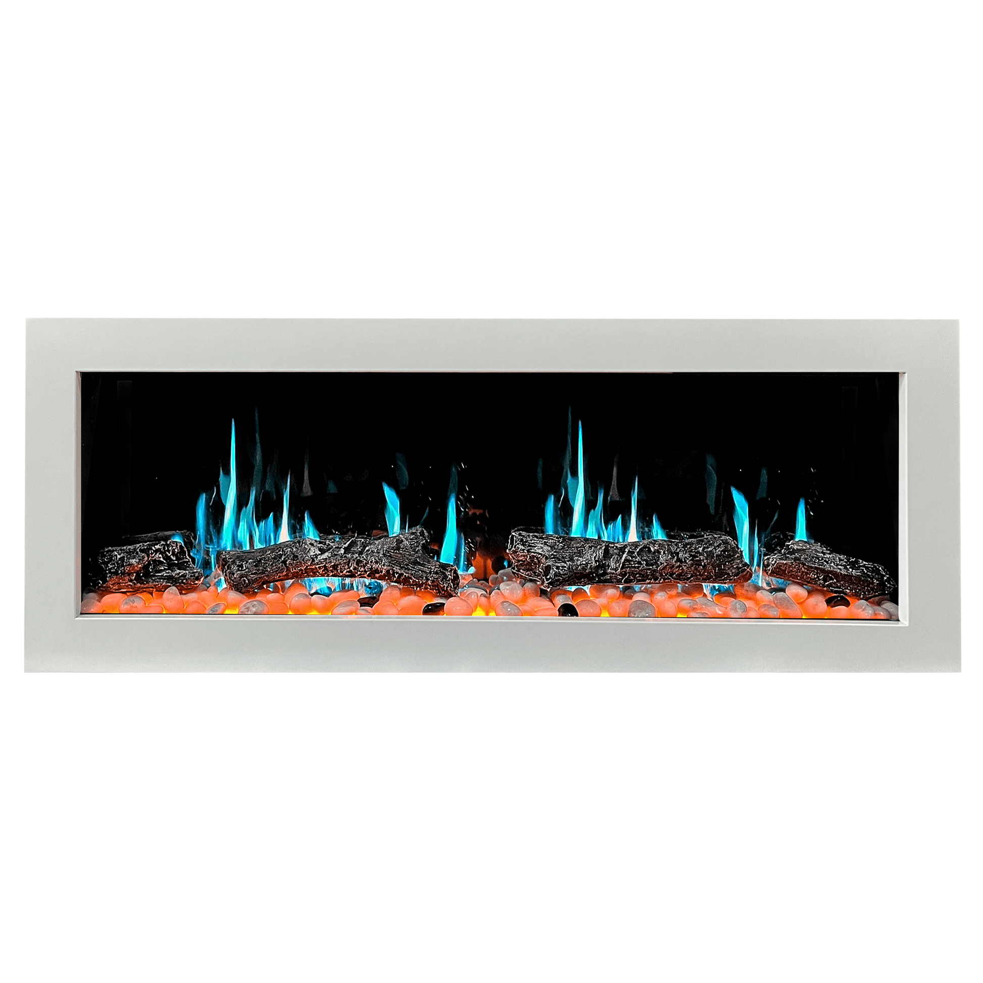 Litedeer Homes Gloria II 48" White Smart App Control Multi Flame Wall Mount Electric Fireplace