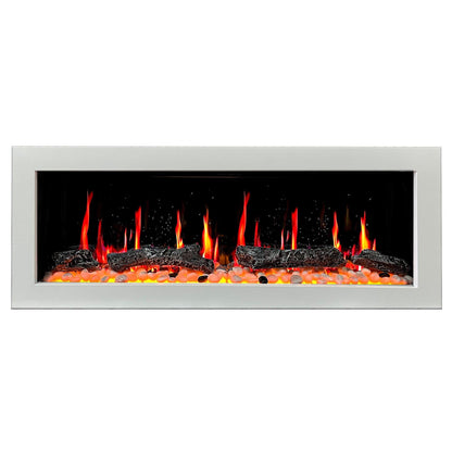 Litedeer Homes Gloria II 48" White Smart App Control Multi Flame Wall Mount Electric Fireplace