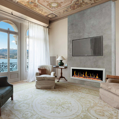 Litedeer Homes Gloria II 48" White Smart App Control Multi Flame Wall Mount Electric Fireplace
