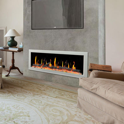Litedeer Homes Gloria II 48" White Smart App Control Multi Flame Wall Mount Electric Fireplace
