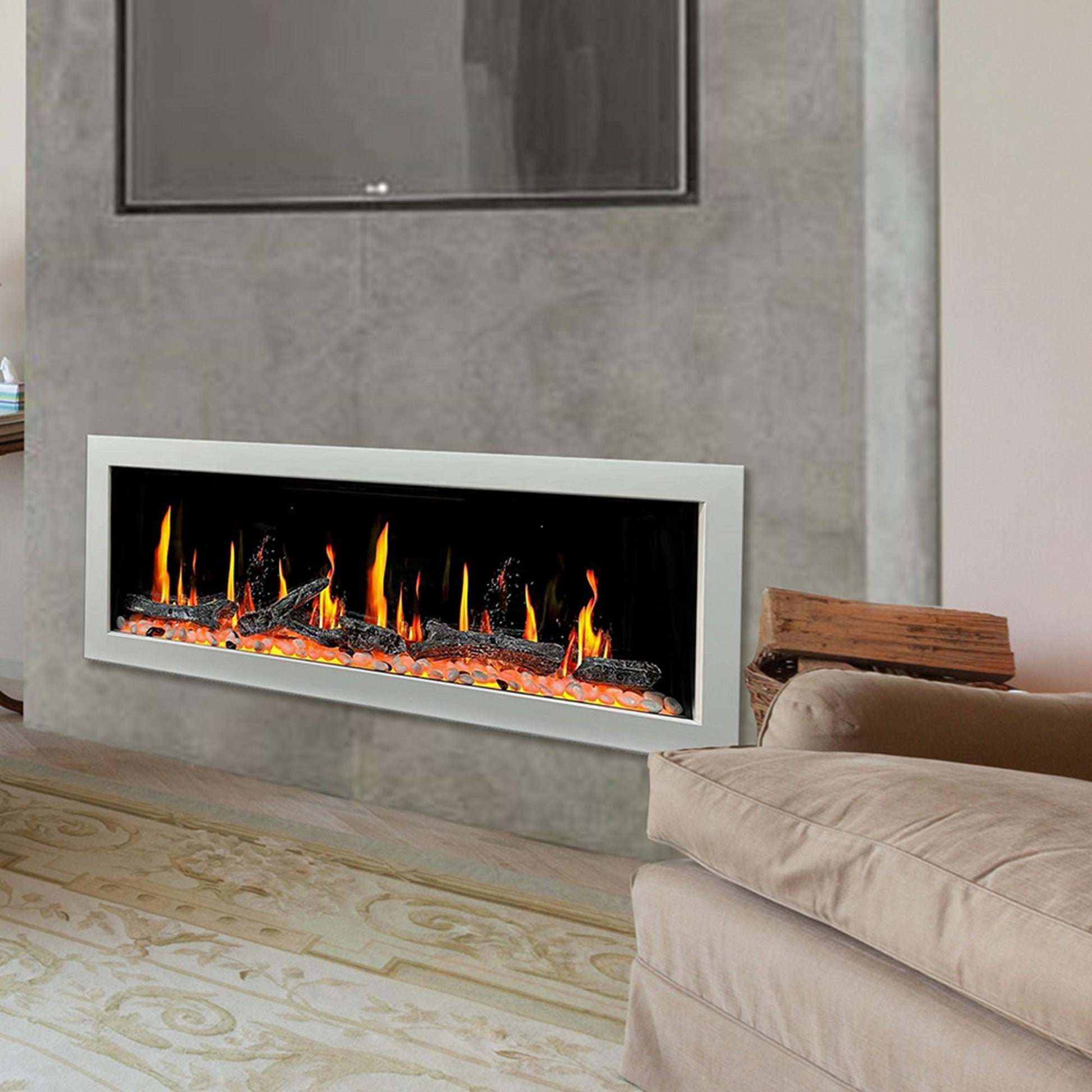 Litedeer Homes Gloria II 48" White Smart App Control Multi Flame Wall Mount Electric Fireplace