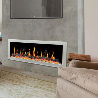 Litedeer Homes Gloria II 48" White Smart App Control Multi Flame Wall Mount Electric Fireplace