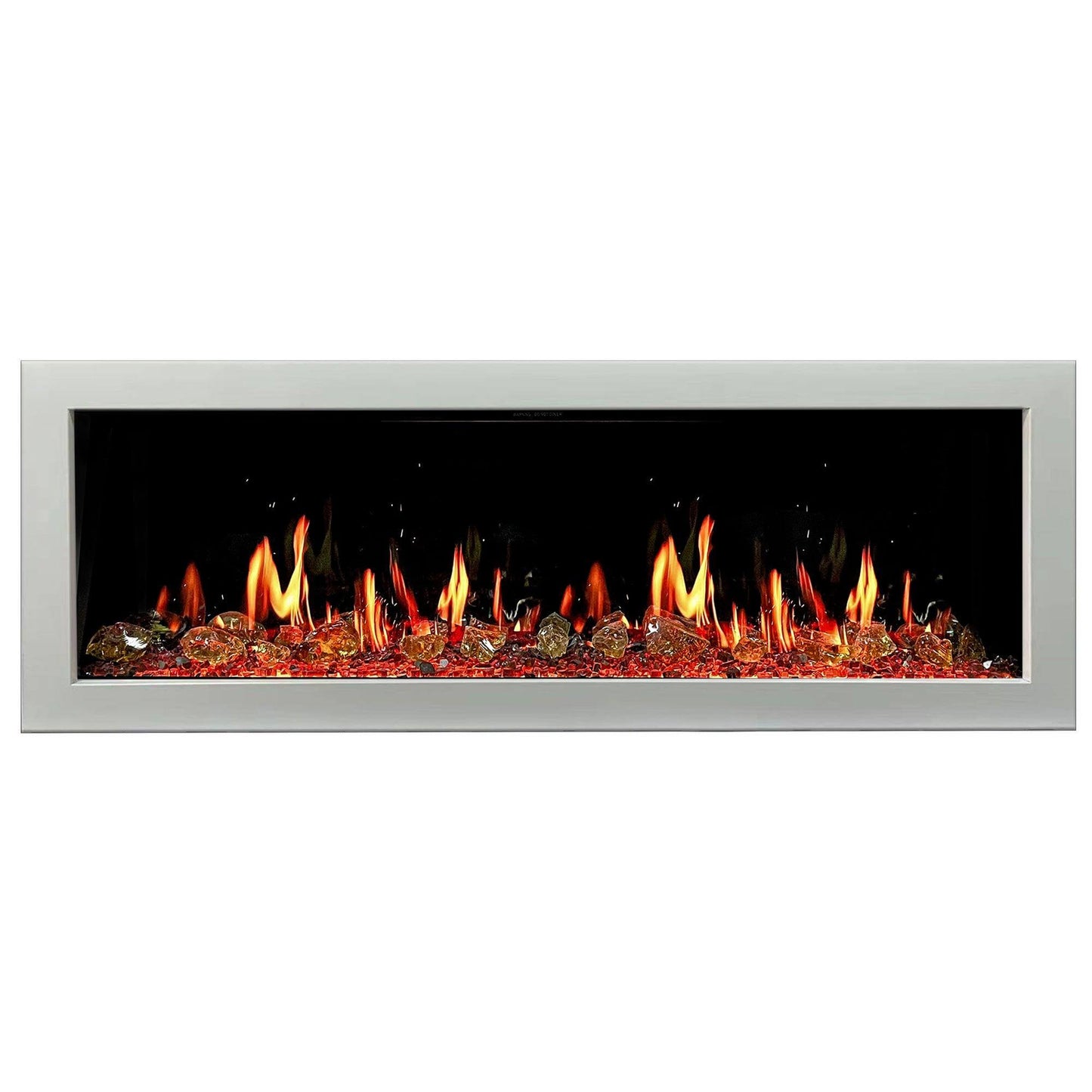Litedeer Homes Gloria II 48" White Smart App Multi Flame Wall Mount Electric Fireplace With Reflective Amber Glass