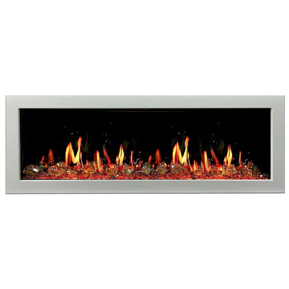 Litedeer Homes Gloria II 48" White Smart App Multi Flame Wall Mount Electric Fireplace With Reflective Amber Glass