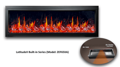 Litedeer Homes Gloria II 58" White Smart App Multi Flame Wall Mount Electric Fireplace With Reflective Amber Glass