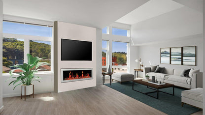 Litedeer Homes Gloria II 68" White Smart App Control Multi Flame Wall Mount Electric Fireplace