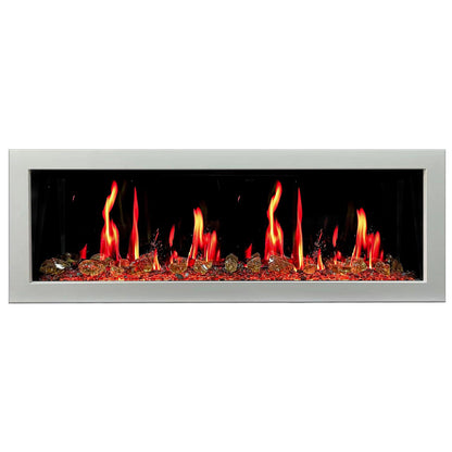Litedeer Homes Gloria II 68" White Smart App Multi Flame Wall Mount Electric Fireplace With Reflective Amber Glass