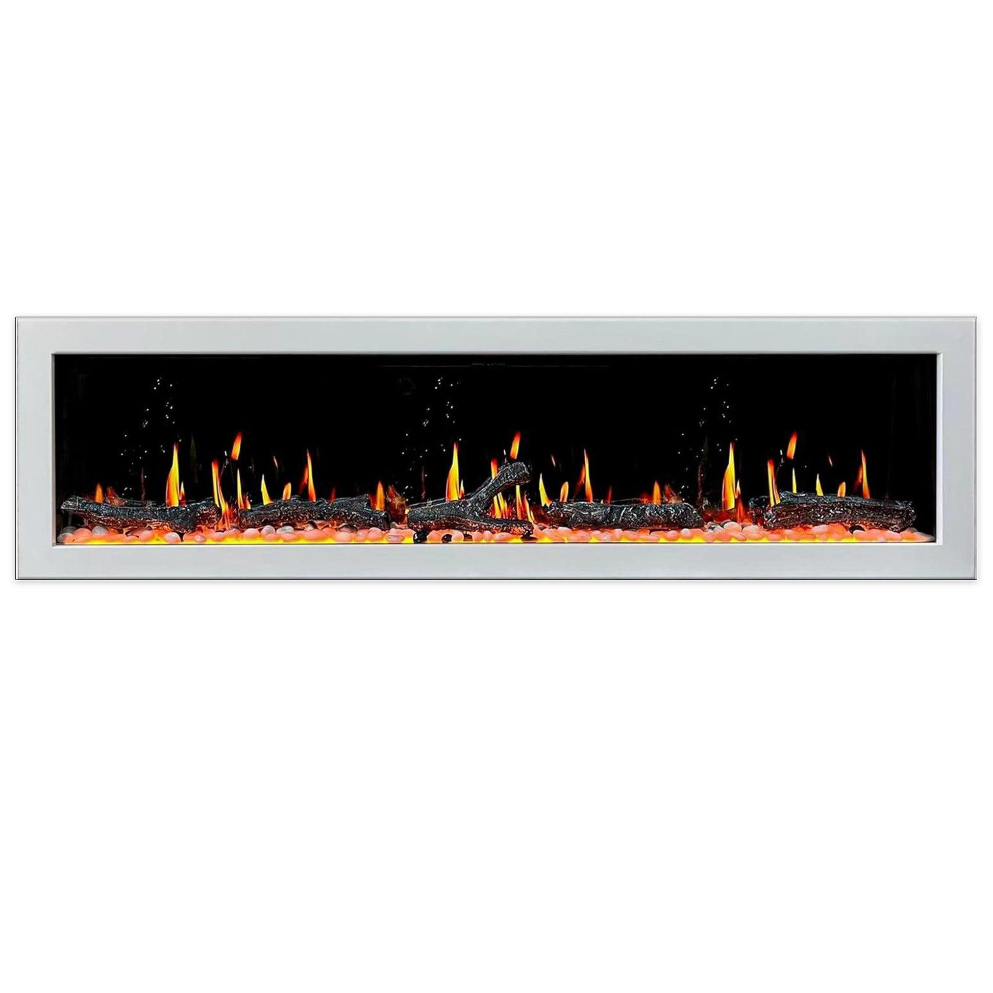 Litedeer Homes Gloria II 78" White Smart App Control Multi Flame Wall Mount Electric Fireplace